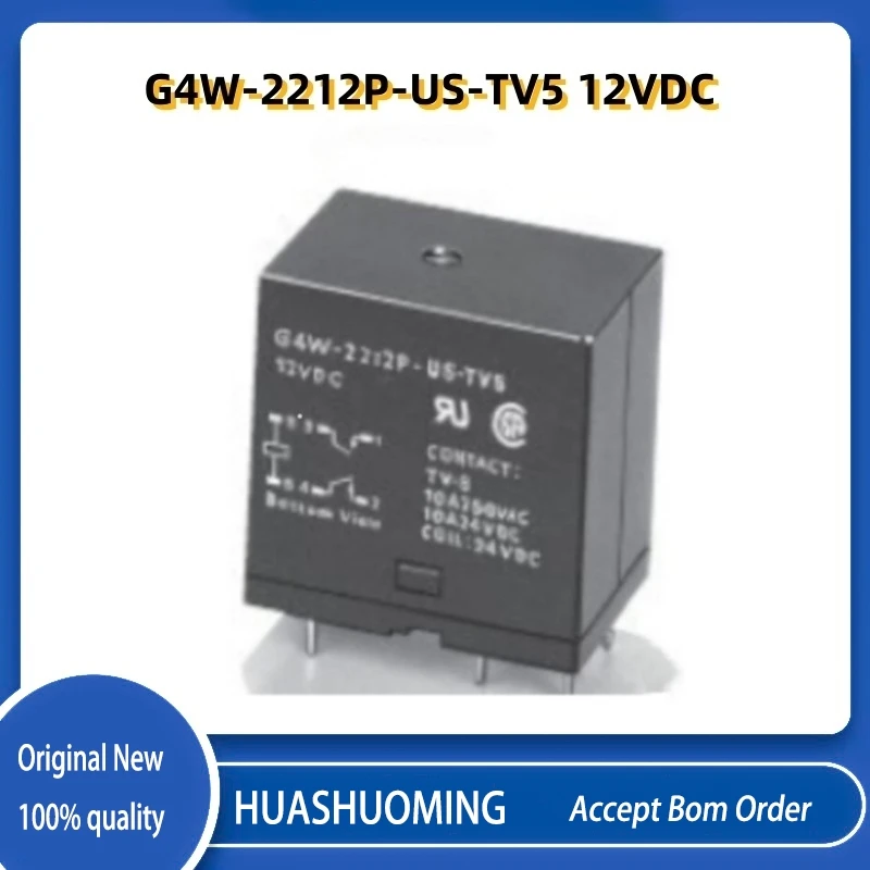 10Pcs/LoT   New   G4W-2212P-US-TV5 12VDC  G4W 2212P US TV5      12V  6PIN