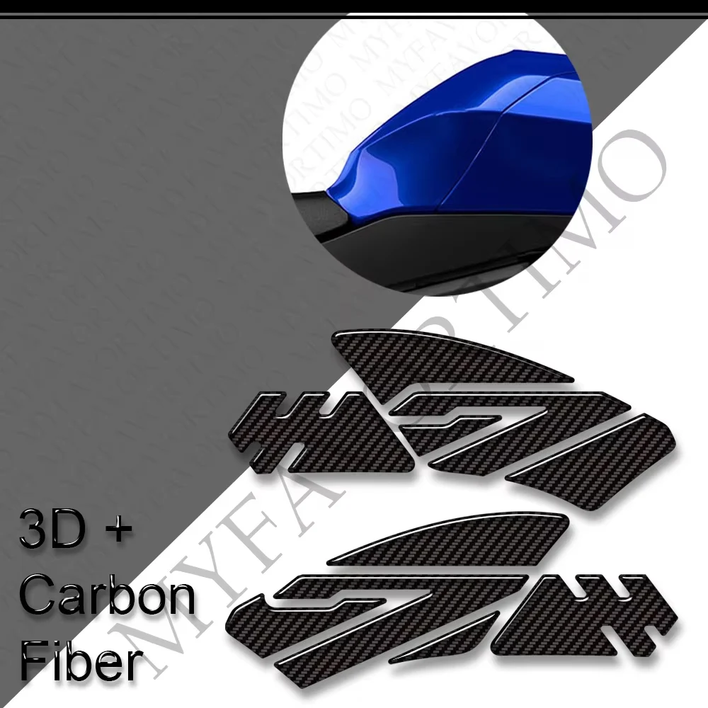 2026 For YZF-R7 YZFR7 YZF R7 Tank Pad Cap Protector Fairing Fender Handguard Hand Guard Carbon Fiber Stickers Decals