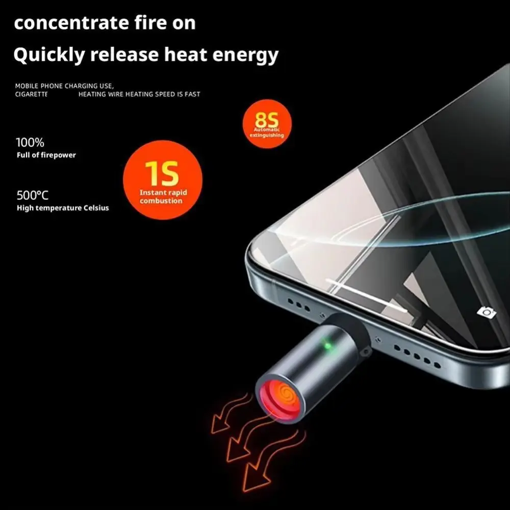Low Consumption Mini Lighter Windproof Design TYPE-C Charging TYPE-C Lighter Energy-saving Technology Energy-saving Lighter