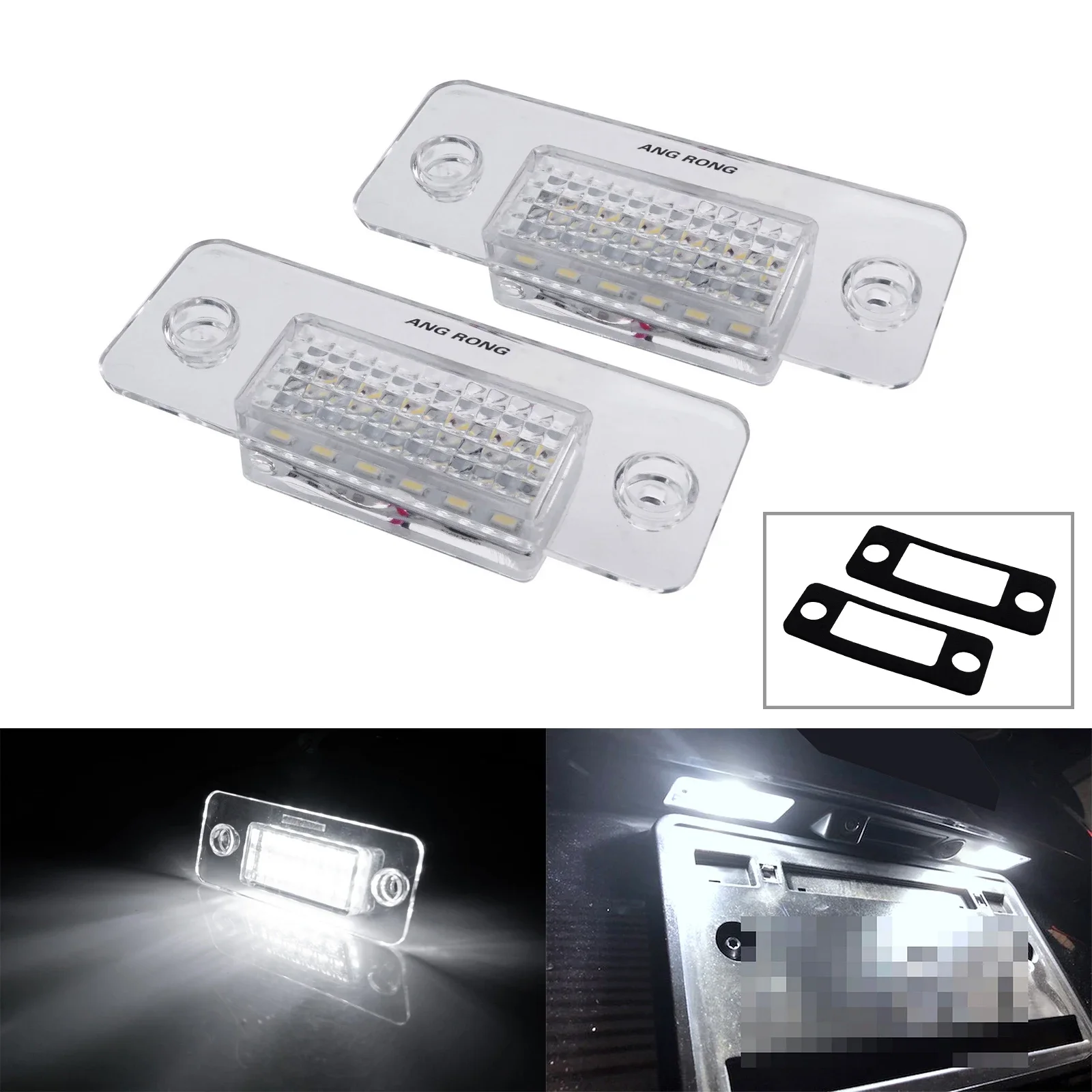 2x LED License Number Plate Light White Error Free For Audi A8 S8 D3 4E 2002-2010 Rear Lamps OE 4E0943021 4E0943022