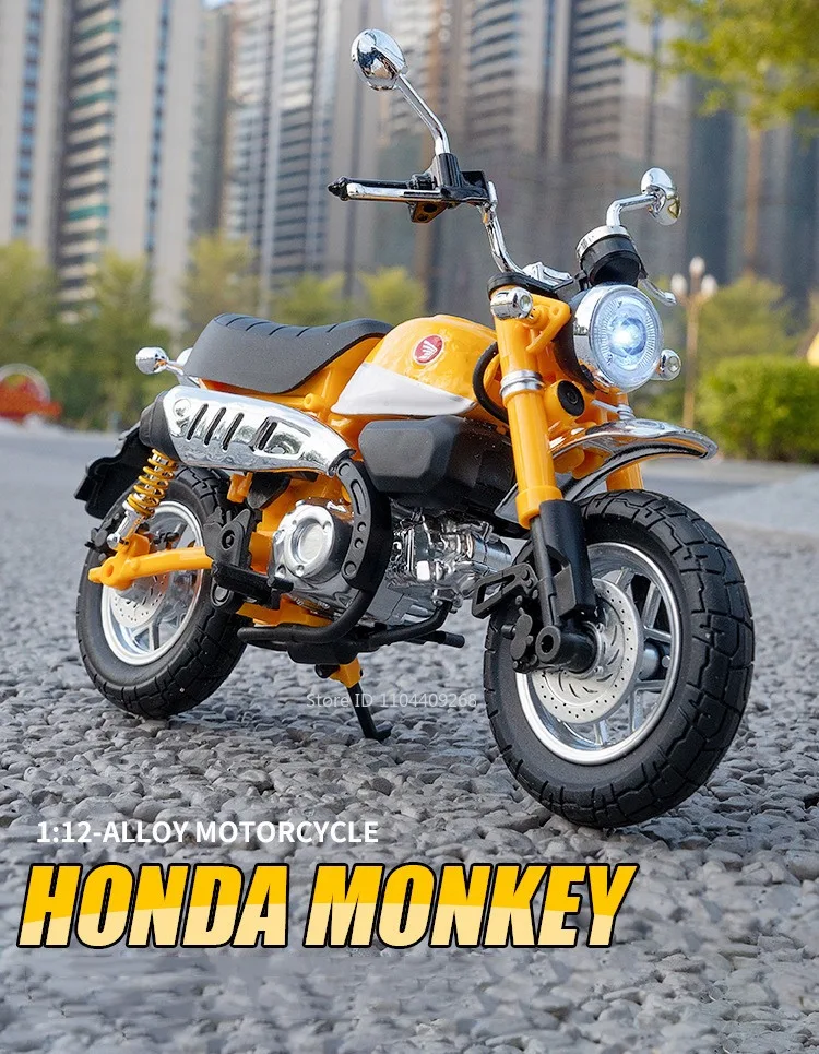 1:12 Honda Monkey JiaLing JH-70 Alloy Diecast Classic Racing Motorrad Stoßdämpfung Coole Lichtmodelle für Kindergeschenke – Detail 1