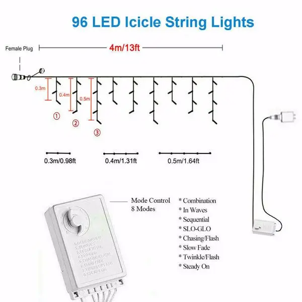 Lumières LED de glaçon de rideau, nickel é, intérieur, extérieur, fête de mariage, Noël