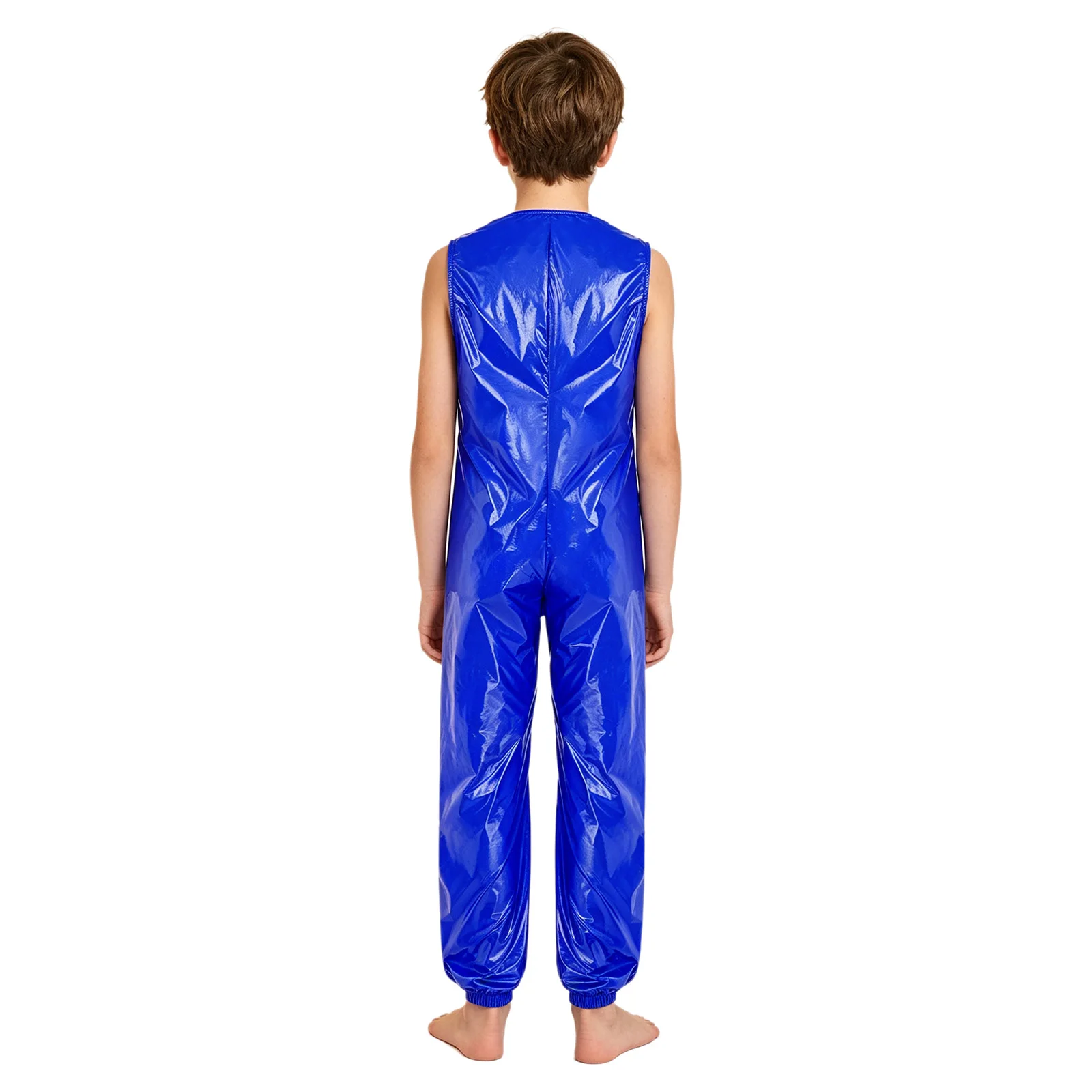 Kids Boys Girls Adaptive Jumpsuit Romper Water Resistant Diaper Cover Bodysuit Sleeveless Leg Opening Leotard for Rainy Days