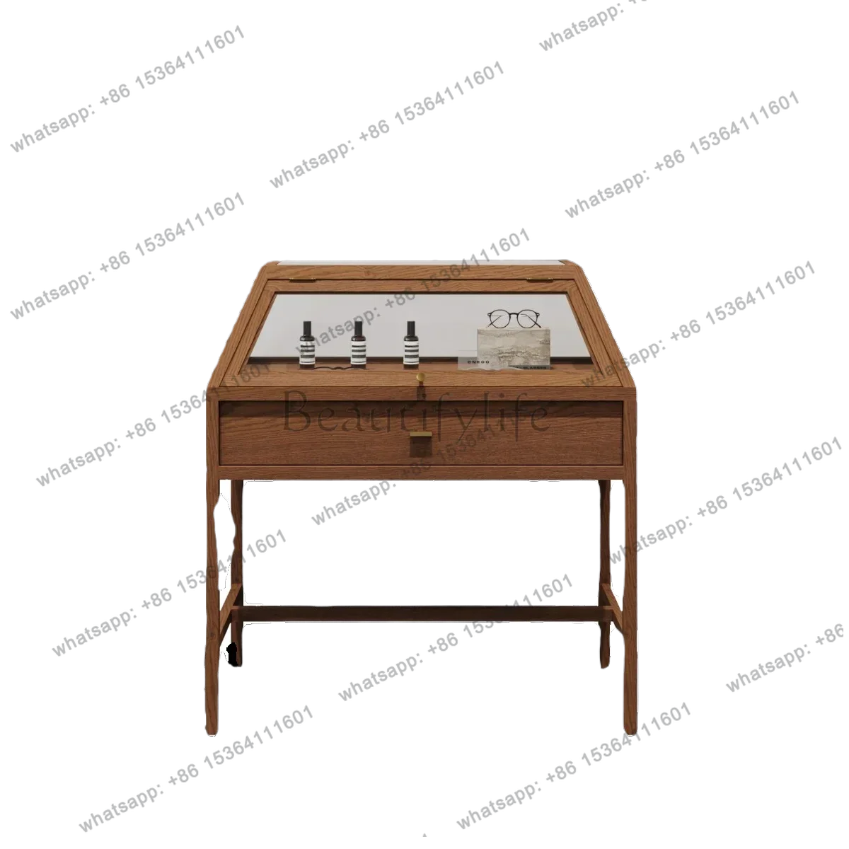 .Medieval Jewelry Display Cabinet Jewelry Jade Display Cabinet Glass Museum Booth Shelf Customizable