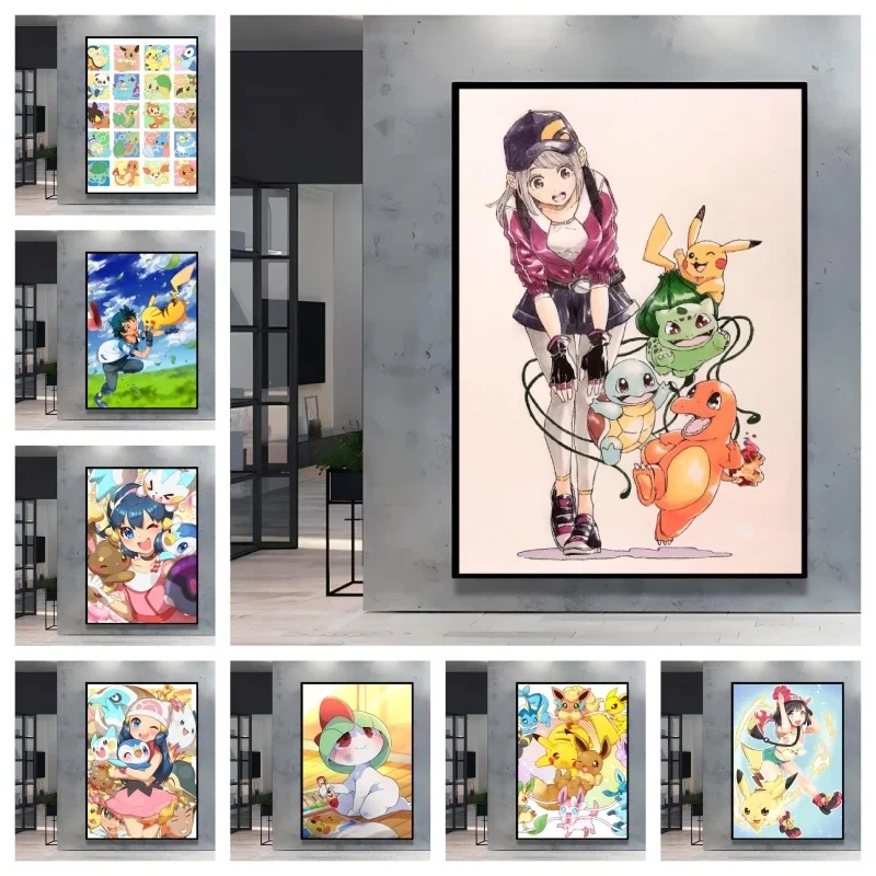 Canvas Printing Pokemon Elf Characters Modern Living Room Decoration Paintings Waterproof Cuadros Best Gift Hanging Classic
