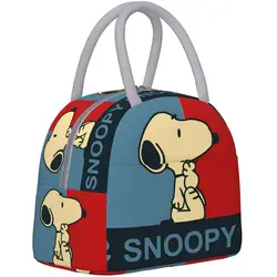 Large Capacity Insulated Lunch Bags Snoopy Dog Peanuts Anime Cartoon Accessories Lunch Container Cooler Thermal For School