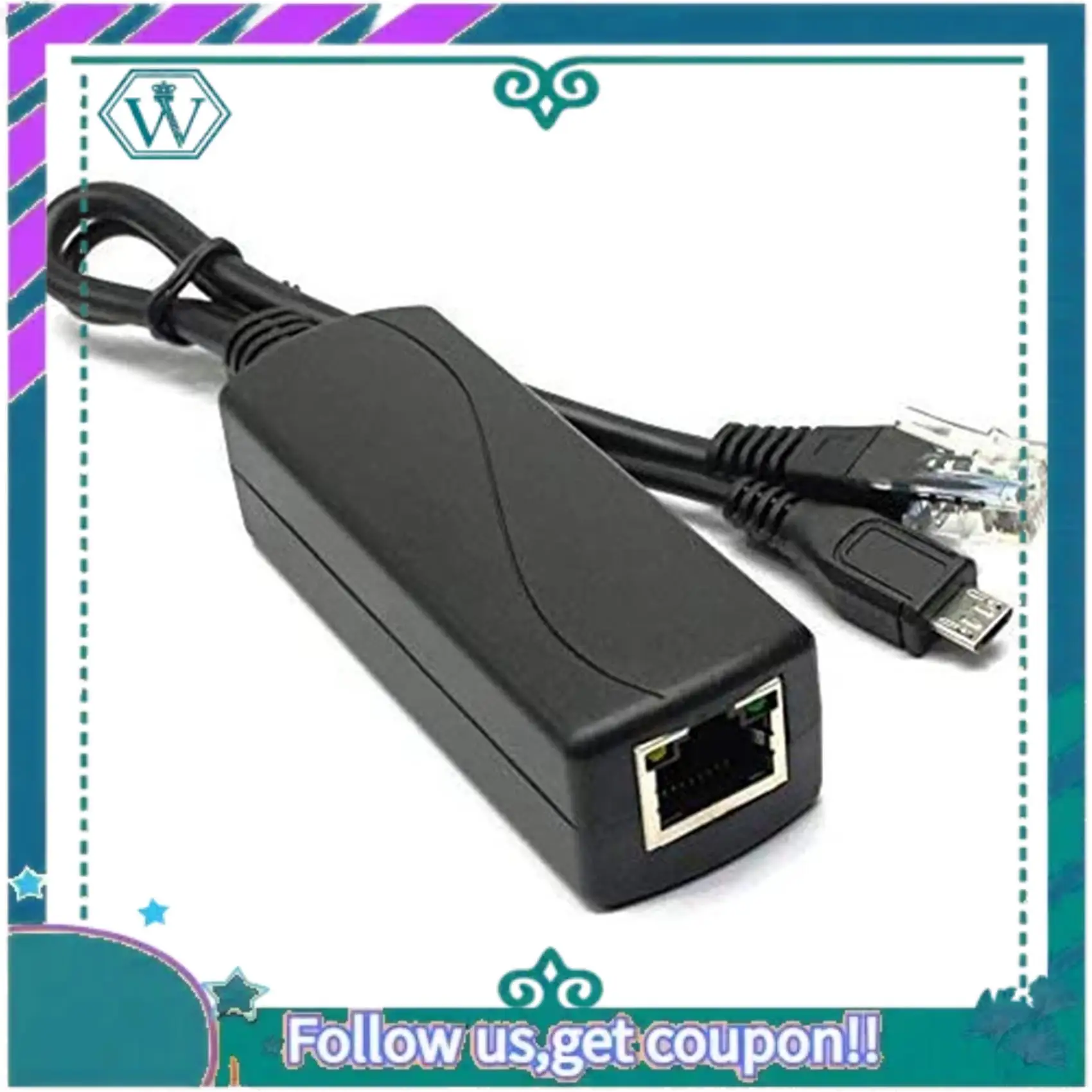 A75Q-10X Micro-USB POE Splitter 48V bis 5V2A/3A Mini USB Netzteil Nationaler Standard mit Smartphone-Aufladung
