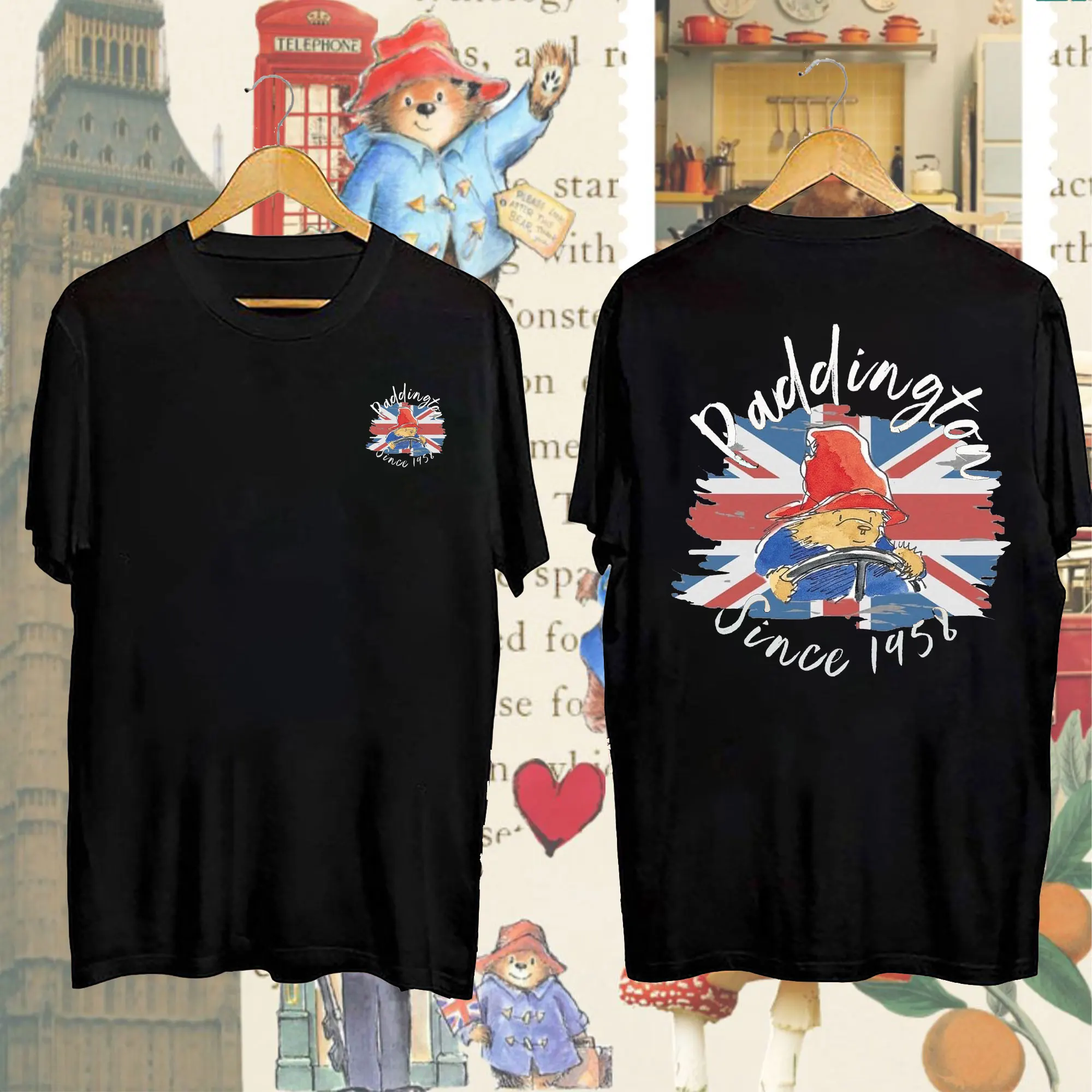 

Paddington Bear Since 1952 in London Woman Printed Cotton TShirt Cute Tops High Quality Fashion Cartoon Mens Graphic T-shirts