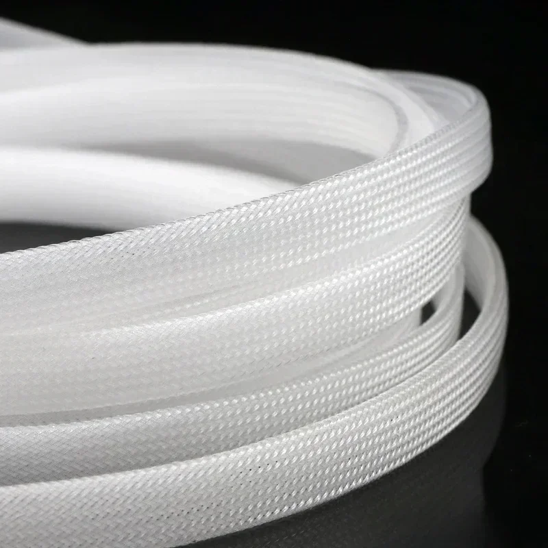 Clear 2mm - 16mm PET Insulation Braided Sleeve High Density Expandable Wire Wrap Cover Nylon Sheath Protection Cable Sleeving