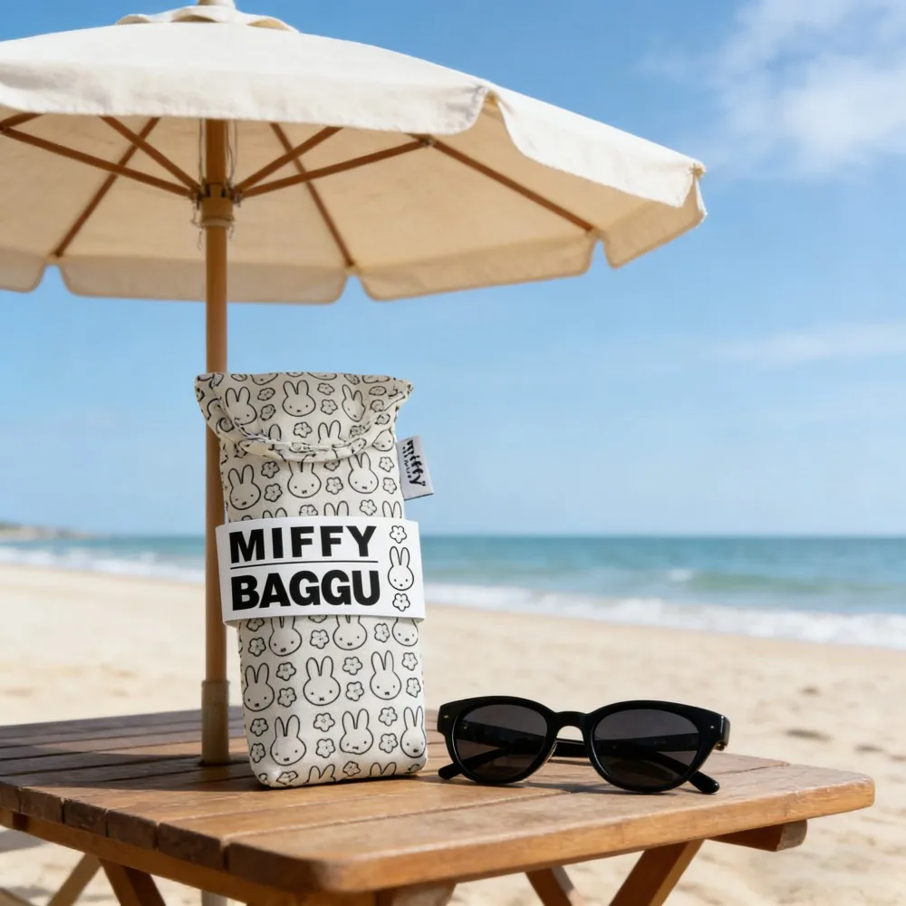 Miffy Cute Protective Case Portable Storage Bag Kawaii Magnetic Buckle Printed Cotton Clip Glasses Bag Cartoon Gift Toys