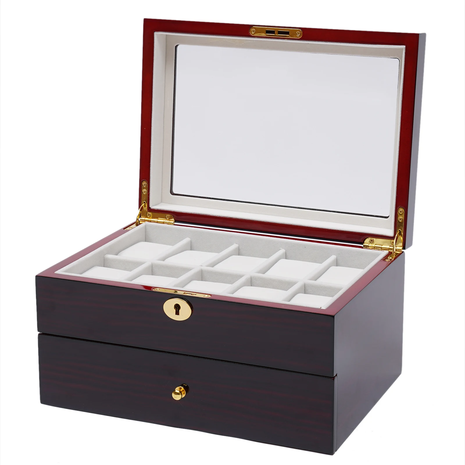 Watch Storage Box Display Case with Adjustable Dividers for Safe and Organized Watch Storage,  and Stylish Design for Your