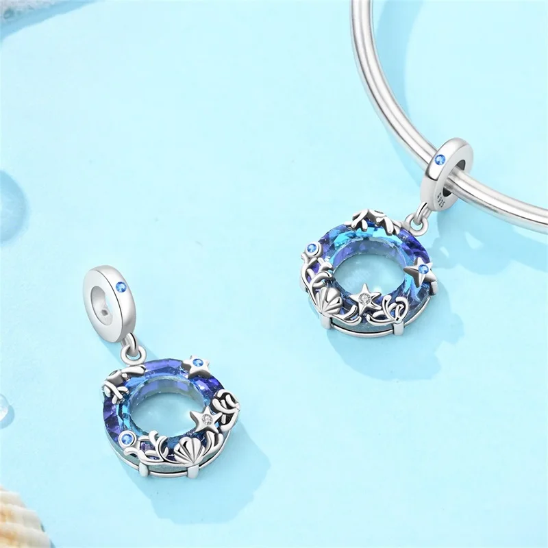 Silver Seaside Vacation Charms Beads Fit Original Bracelet Bag Keychain Earring Charm Bead Pendant Diy Women Jewelry Gift