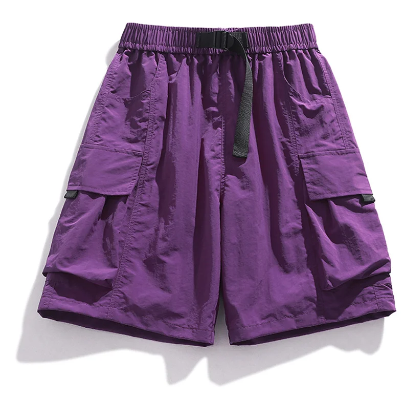 Skateboard-Shorts für Damen, Sommer, lässig, lockere Shorts mit Gürtel, Herren, große Tasche, Cargo-Shorts, atmungsaktiv, Bermuda, gerade Shorts – Detail 16