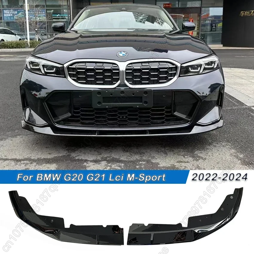 For BMW 3 Series G20 G21 325i 330i M340i Lci M-Sport 2022-2024 Front Bumper Splitter Lip Spoiler Diffuser Guard Body Kit Cover