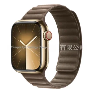 Genuine leather magnetic clock, Twill Strap, suitable for Apple S9, Iwatch 56789Se, Ultra2 Manufacturer 10 Main Sales Leather Bracelet for Watch - №4