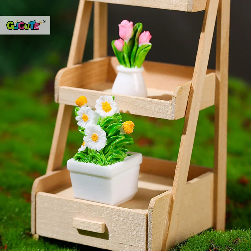 1PC Simulation Potted Plants New Dollhouse Mini Flowerpot Potted For Green Plant In Pot Doll House Furniture Home Decor