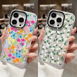 Ins Small Flower Clear Case For Iphone 11 12 13 15 16 Pro Max Wireless Magnetic Charging Silicone Soft 14 Plus Shockproof Cover