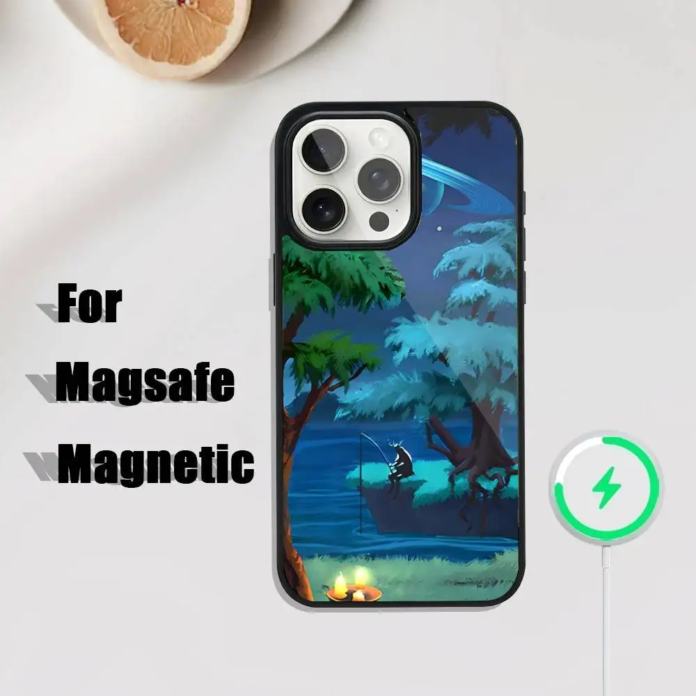 O-Outer Wilds Game Phone Case para iPhone 17,16,15,14,13,12,11,Pro,Max,Plus,Mini,SE4,E Carregamento sem fio magnético Magsafe