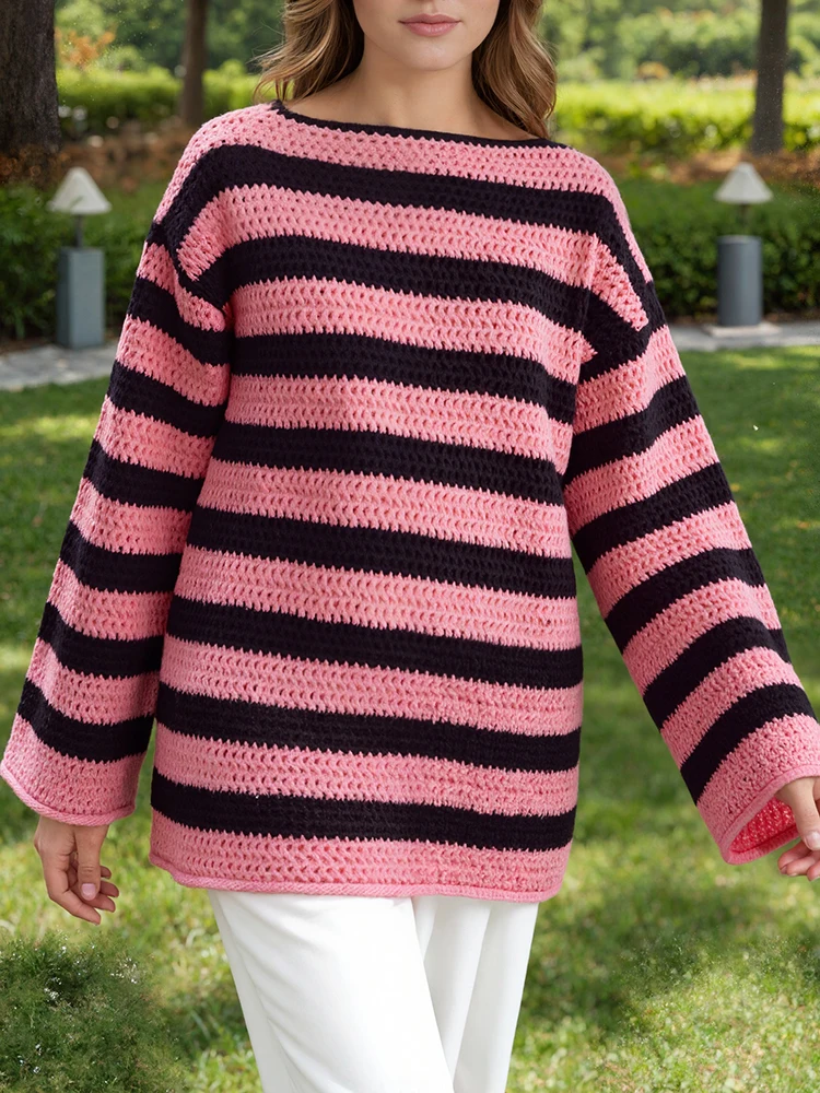 

2025 ZANZEA Winter Knitted Sweater Autumn Slash Neck Long Sleeve Sweaters Stlyish Women Pullover Jumpers Casual Loose Jumpers