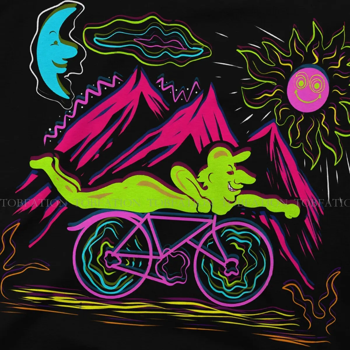 Bike Trip Albert Hofmann Bicycle Day LSD 1943 Men T Shirt Cotton Punk Crewneck Tee Shirt Harajuku Tops