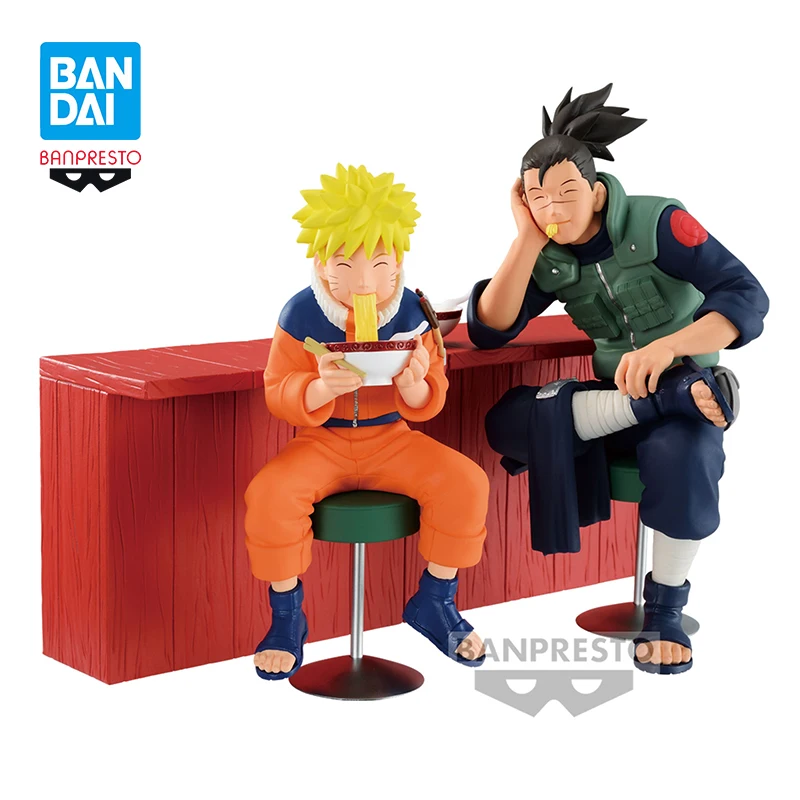 Original BANDAI Banpresto NARUTO Umino Iruka Uzumaki Naruto PVC Anime Figure Action Figures Model Toys