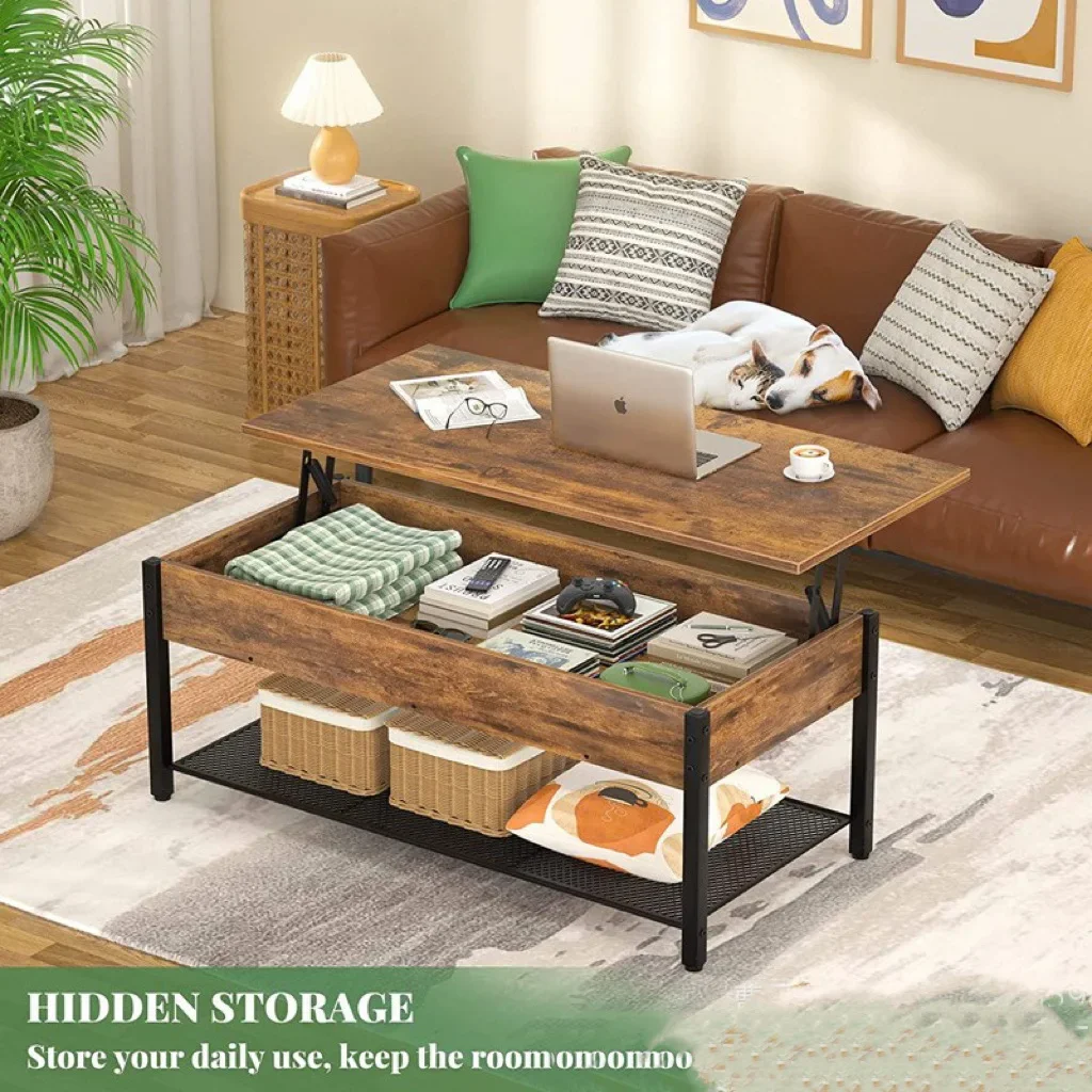 

-Modern Multifunction Lift Top Design Best-selling Coffee Table Set Metal Iron Customized Logo Living Room Furniture Small Table