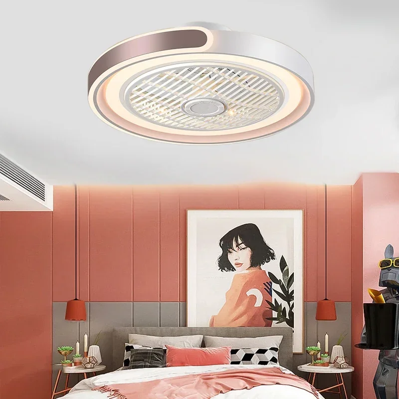 ضوء مروحة ذكي حديث لغرفة المعيشة وغرفة النوم مع أضواء مروحة للعناية بالوجبات وحماية العين وشفرة غير مرئية وإضاءة سقف متينة #4