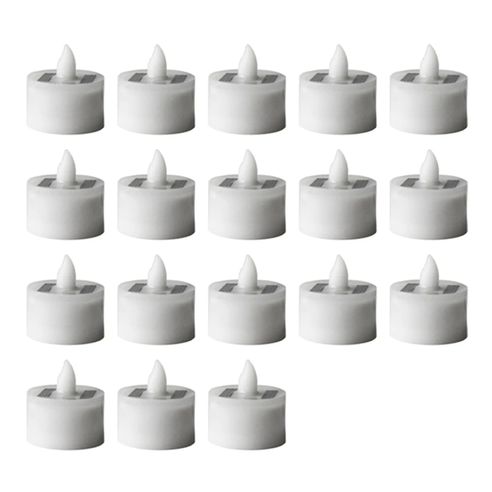 ABVT-Solar Tea Light Led Candles Flameless Outdoor Waterproof Solar Tea Lights Rechargeable Candles For Garden Home Decor