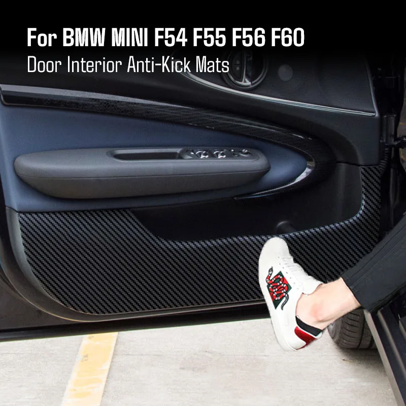 

Боковая дверь автомобиля, противоударная пленка, защитный коврик для края, кожаные наклейки из углеродного волокна, аксессуары для BMW MINI F54 F55 F56 F60