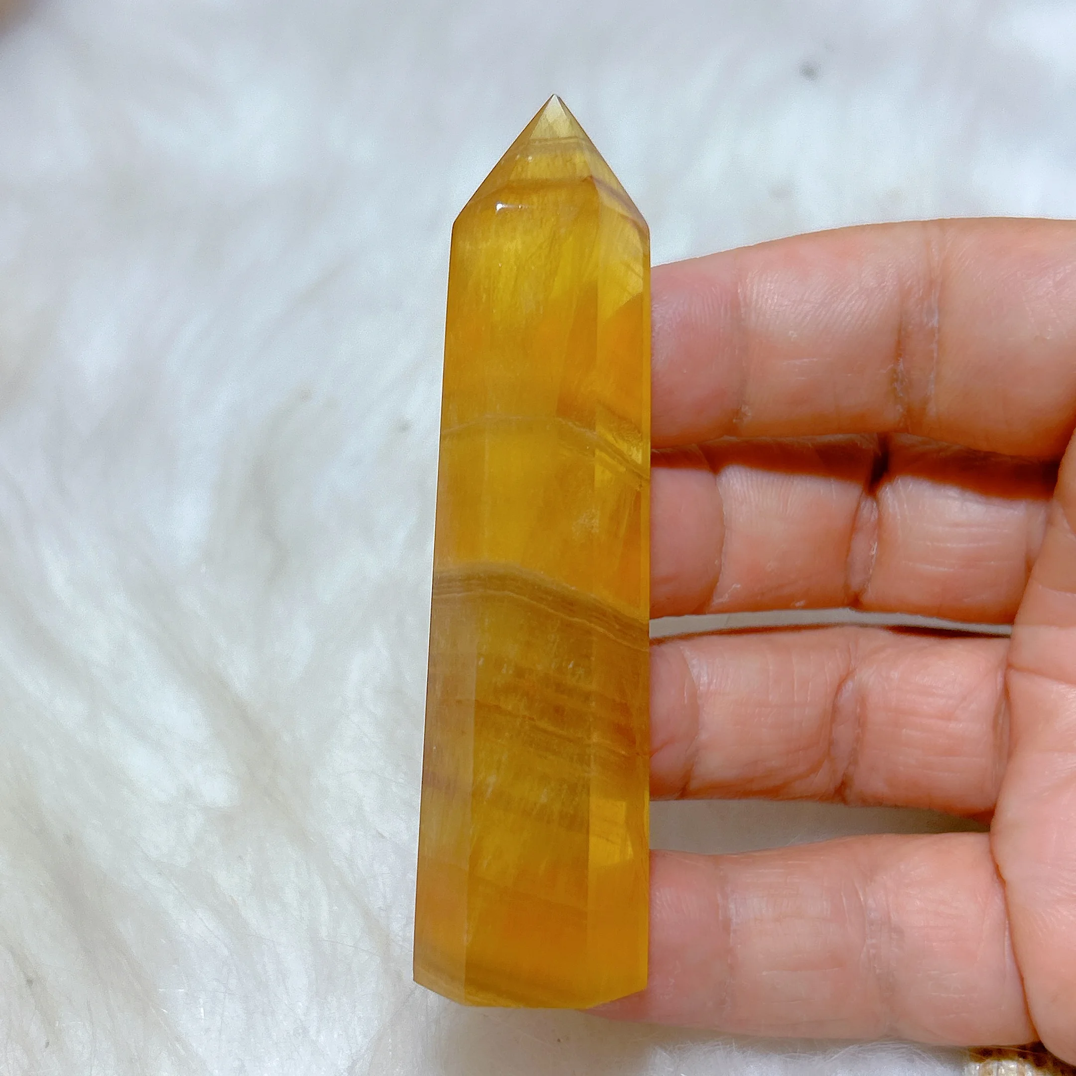 Natural Crystal Yellow Flourite Colorful Tower Healing High Quality Reiki Home Decorations Room Decor Energy Mineral Ore Gift