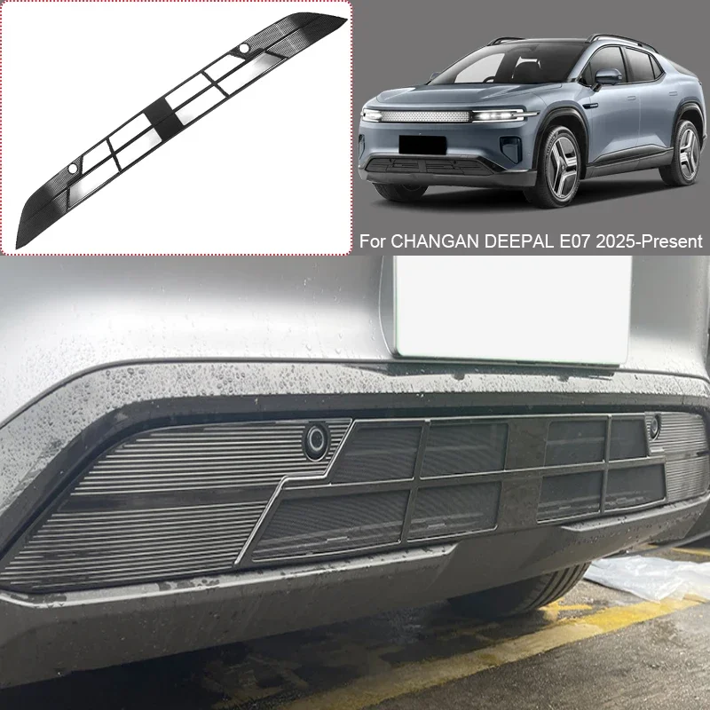 Car Modify Front Bumper Center Intake Grille Cover For CHANGAN DEEPAL E07 2025-2026 Auto Front Buckle Insect Proof Net Accessory