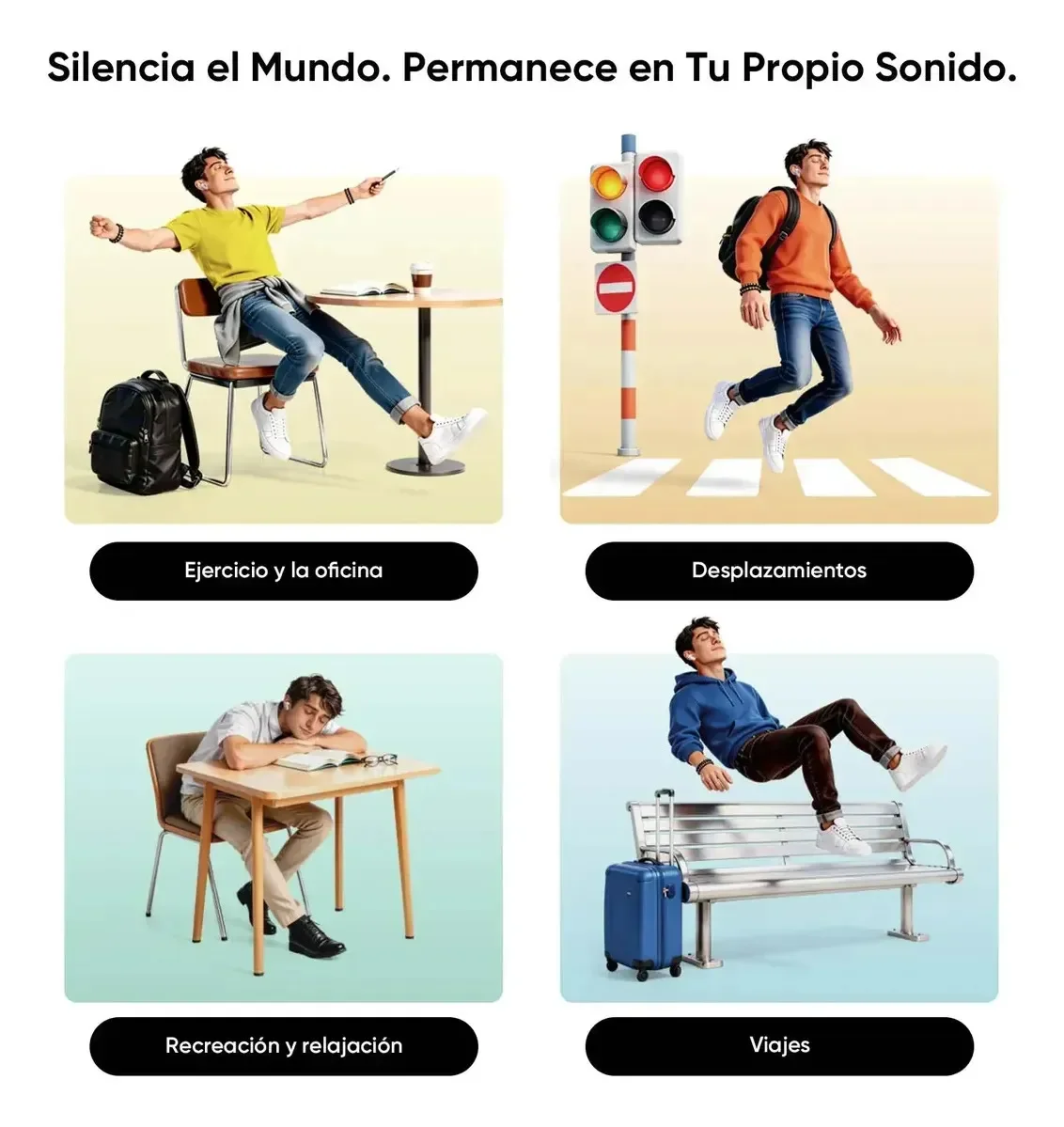 Auriculares – realme Buds T500 Pro, Cancelación Activa de Ruido de 50dB, 6 Micrófonos con IA, Bluetooth 6.1 Multipunto, Traductor IA 30+ Idiomas, Batería 56h, IP55 8