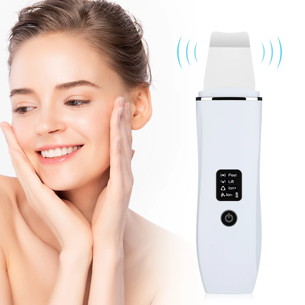 EMS Ultrasonic Skin Scrubber Peeling Shovel Ion Acne Blackhead Remover Face Deep Cleansing Facial Lifting Devices