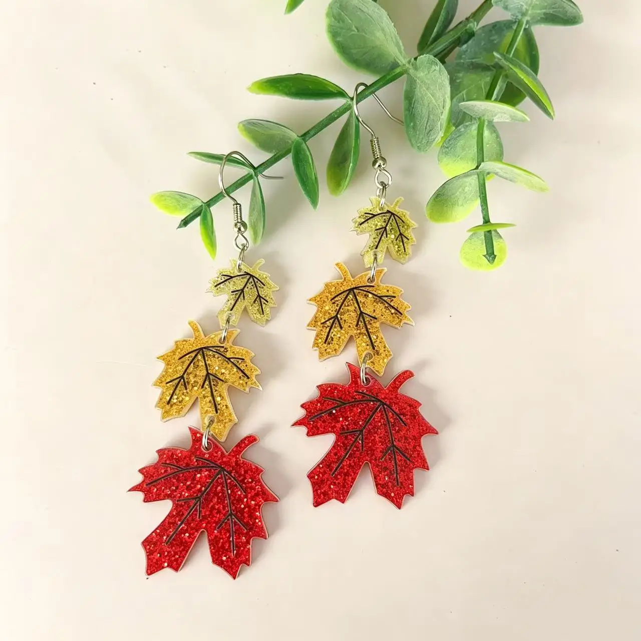 Thanksgiving Acrylic Dangle Earrings for Women Fall Autumn Jewelry Turkey Pumpkin Maple Leaf Decor Holiday Fashion Drop Earring
