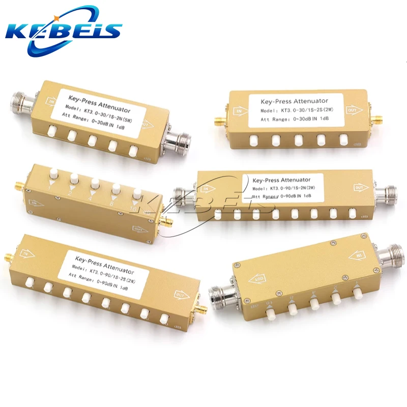 1PCS Key Press 2W 5W N Type SMA RF Adjustable Button Signal Attenuator 0-30dB 60dB 90dB Button Step Adjustable Attenuator 0-4GHz