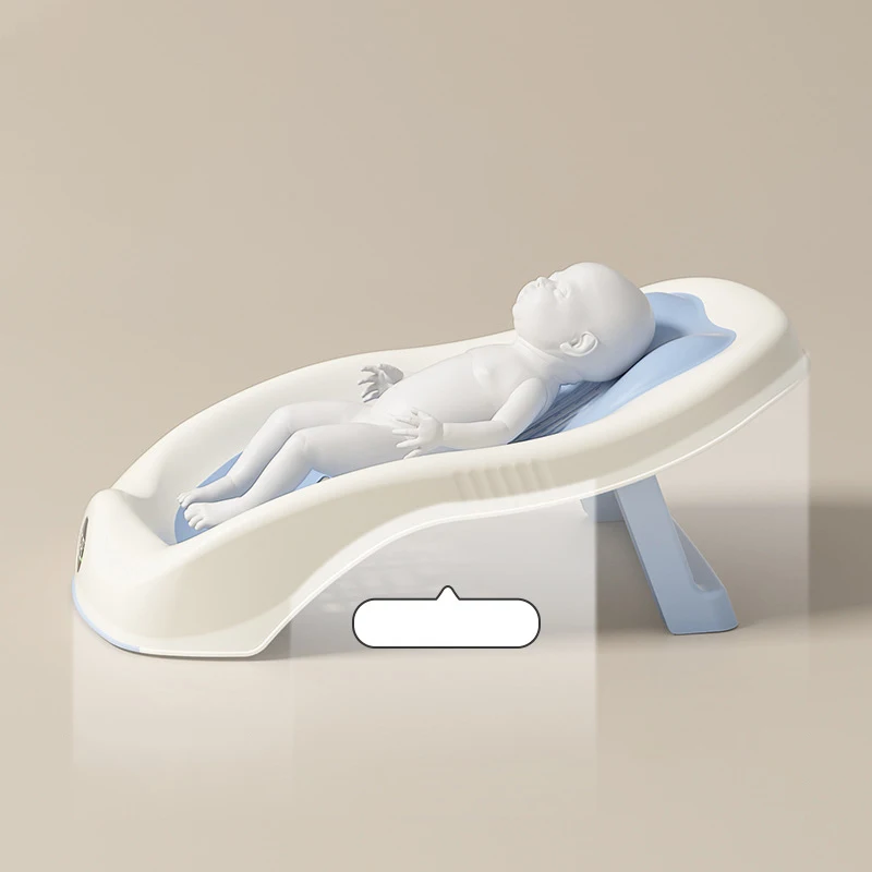 Newborn Baby Shower Rack Real-Time Temperature Bath Bathtub for Babies Non Slip Folding Bath Bed Holder Infants Care Items 2024