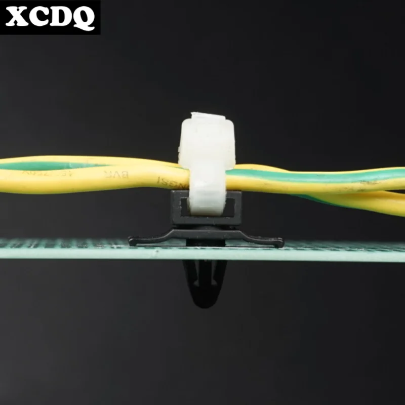 100pcs Fixing Cable Tie Holder Plastic Nylon Aircraft Type Inserting PC Board Wire Manager Car Cable Clips Fixed Seat