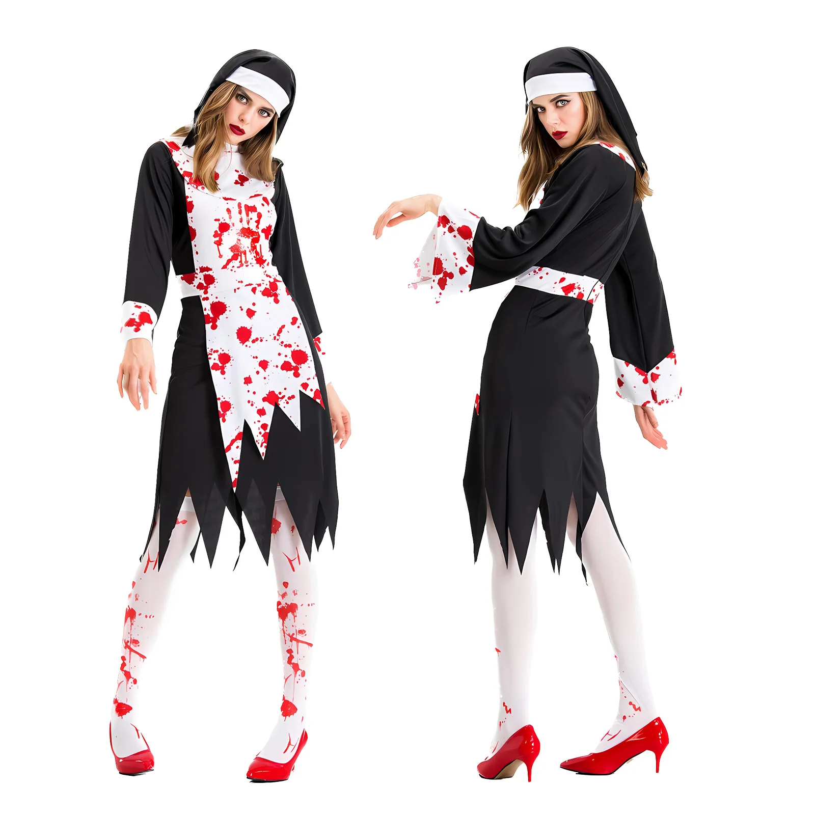 

ampire Splay Shepherd Game Cosplay Costume, Halloween Anime Stage Party Uniform with Cape, Vest, Shirt & Gloves for Women