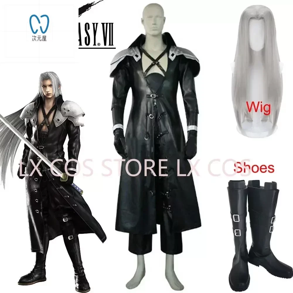 

Экспресс-доставка, полный комплект мужских костюмов на Хэллоуин Sephiroth Deluxe Edition Косплей форма костюм