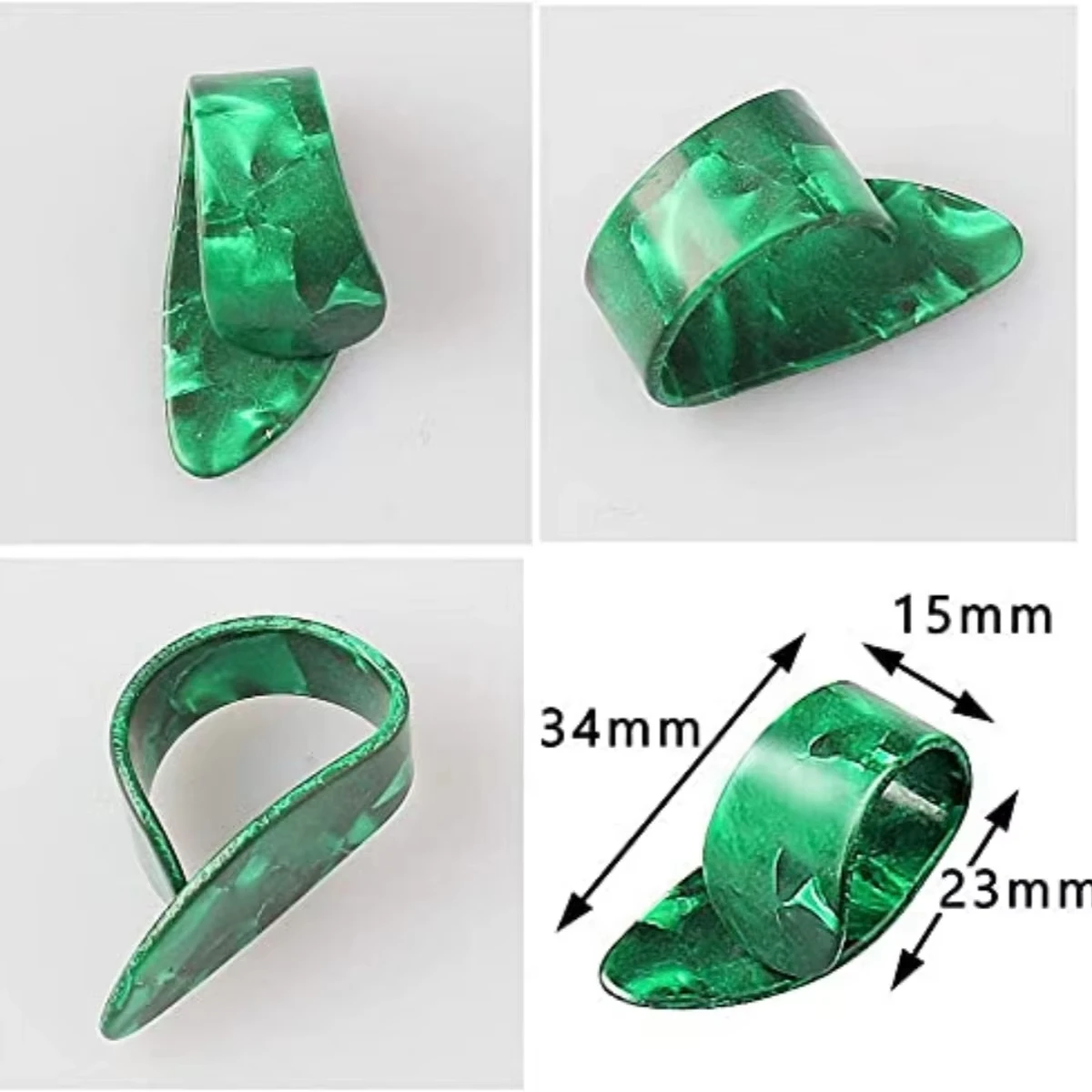 4 Units of Guitar Picks and Thumb Picks, 2 Colored Celluloid Flat Picks / Guitar Replacement Part, Playing Accessories