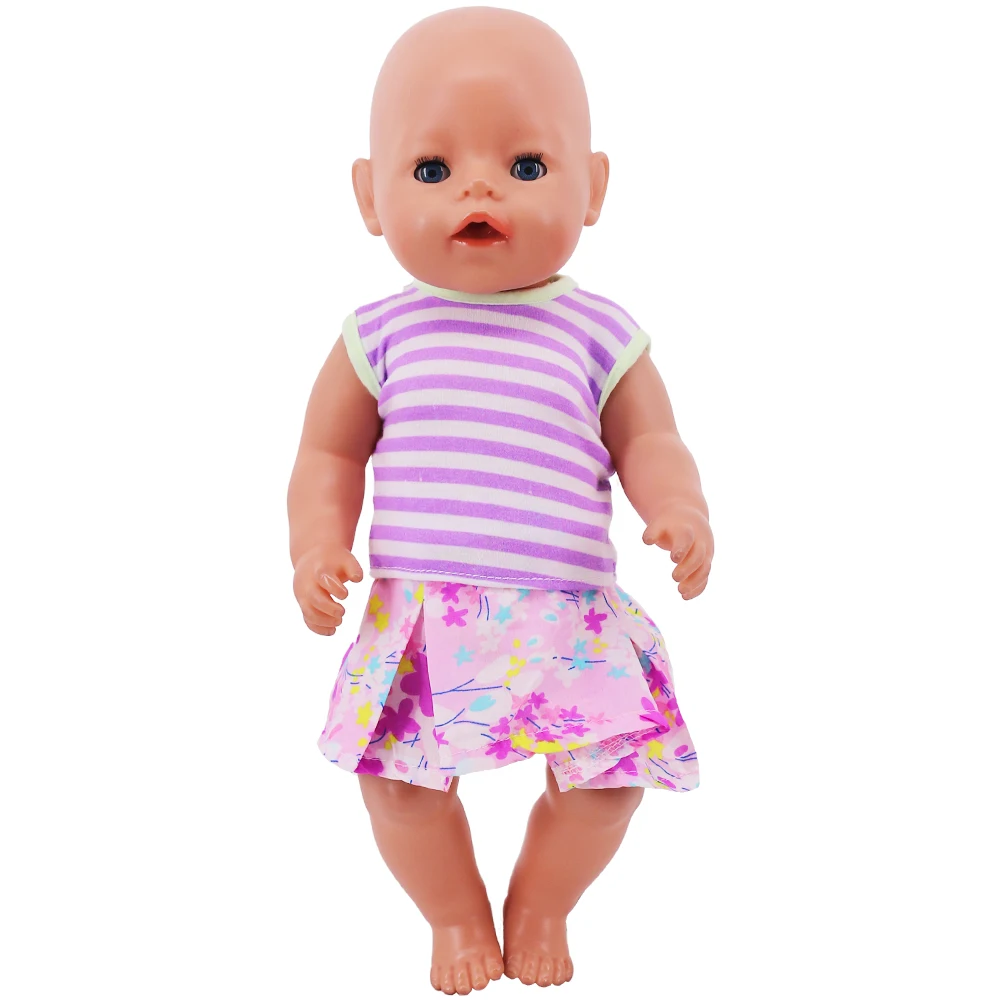 Onze Generatie Poppenkleertjes Rokken Mode Mooie Bloem Handgemaakte Jurken Geschikt Voor 43CM Reborn Babypop Accessoires, Meisje Cadeau