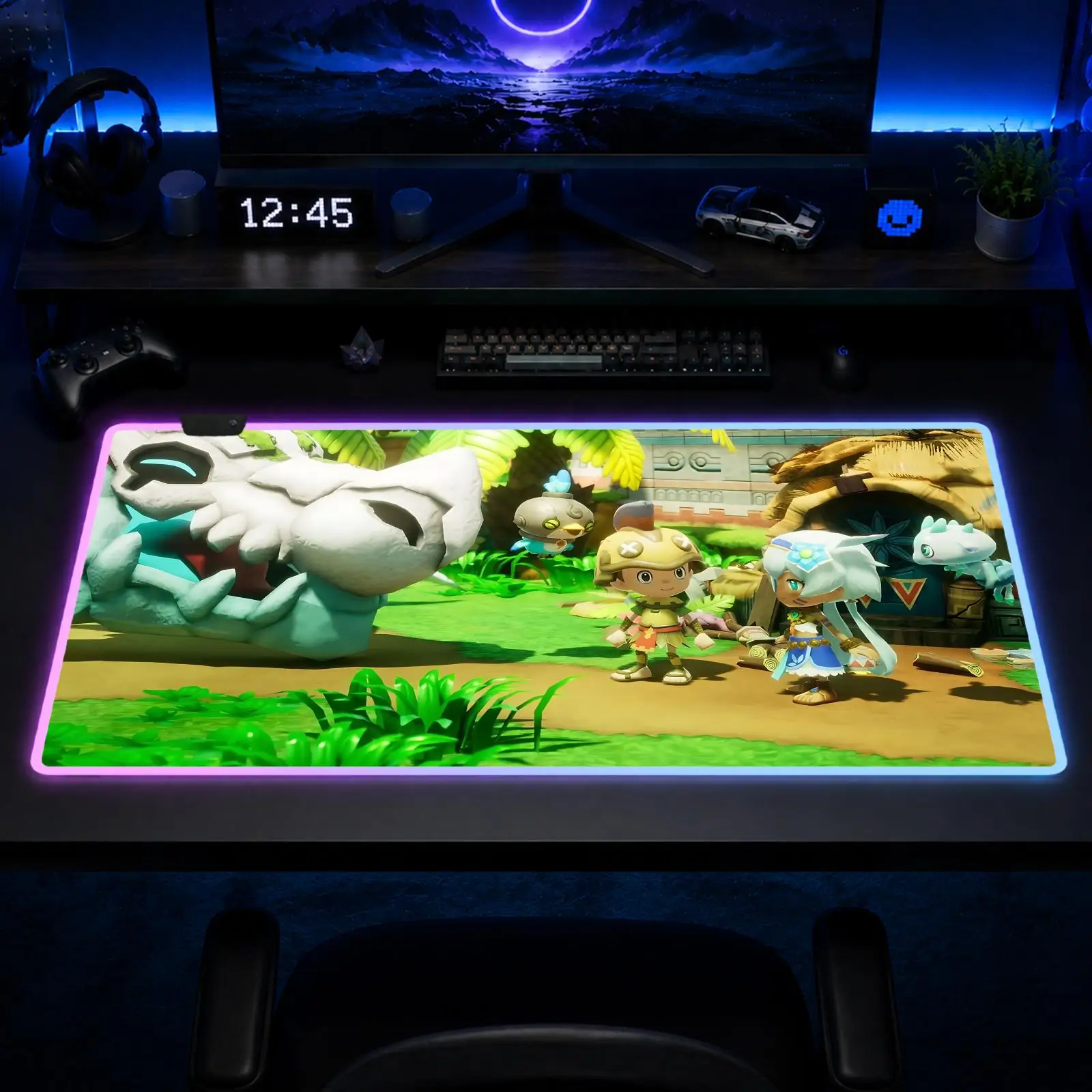 

Fantasy Life I Mouse Pad Gaming Anime Mouse Pad XXL RGB Desk Mats LED Table Pads Backlit Rubber Desktop