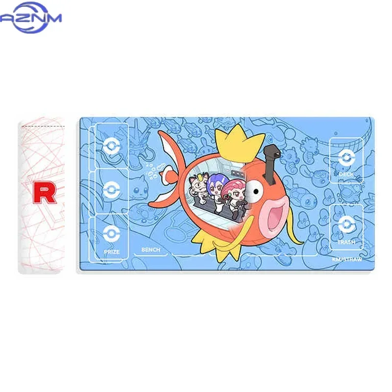 DIY PTCG Giovanni Mewtwo Single Player Card Battle Mat Rocket Team Board Game Table Mat Anime Card Gift