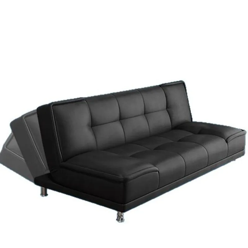 

Sofa small apartment solid wood folding dual-purpose small leather sofa bed living room new apartment bedroom rental house
