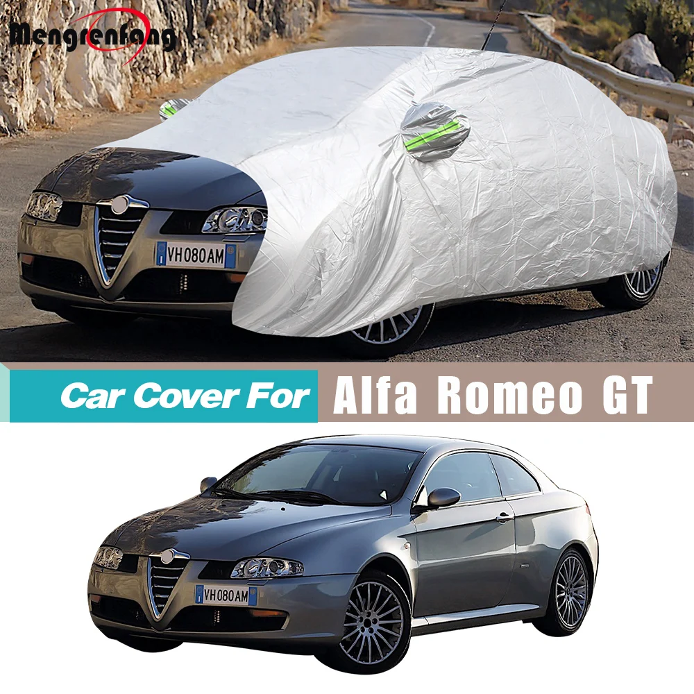 

Silver Car Cover For Alfa Romeo GT 2003-2025 Outdoor Anti-UV Sun Rain Snow Dust Protection Auto Cover