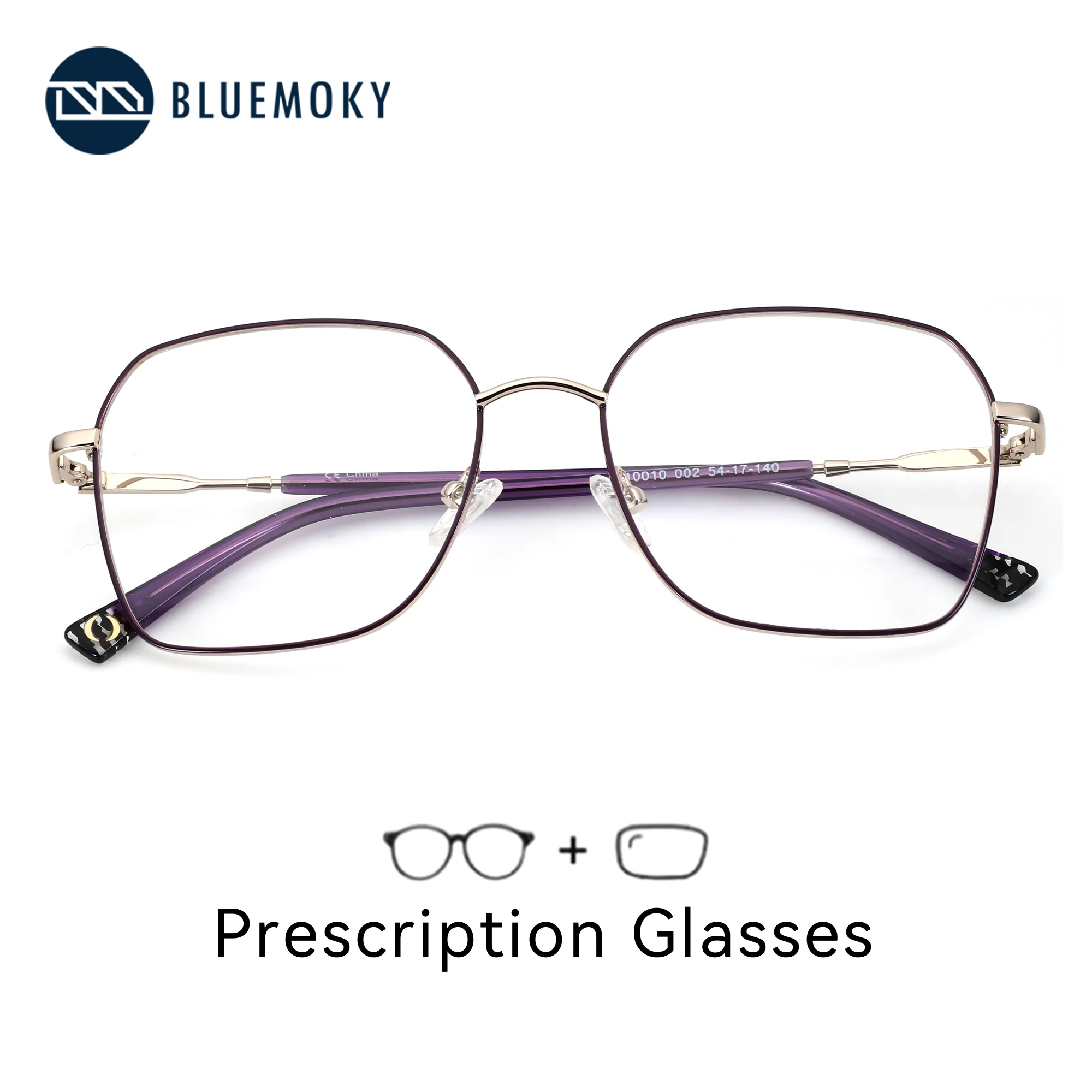 

Очки BLUEMOKY M размера, металлические квадратные очки для женщин с прогрессивными/фотохромными оптическими линзами