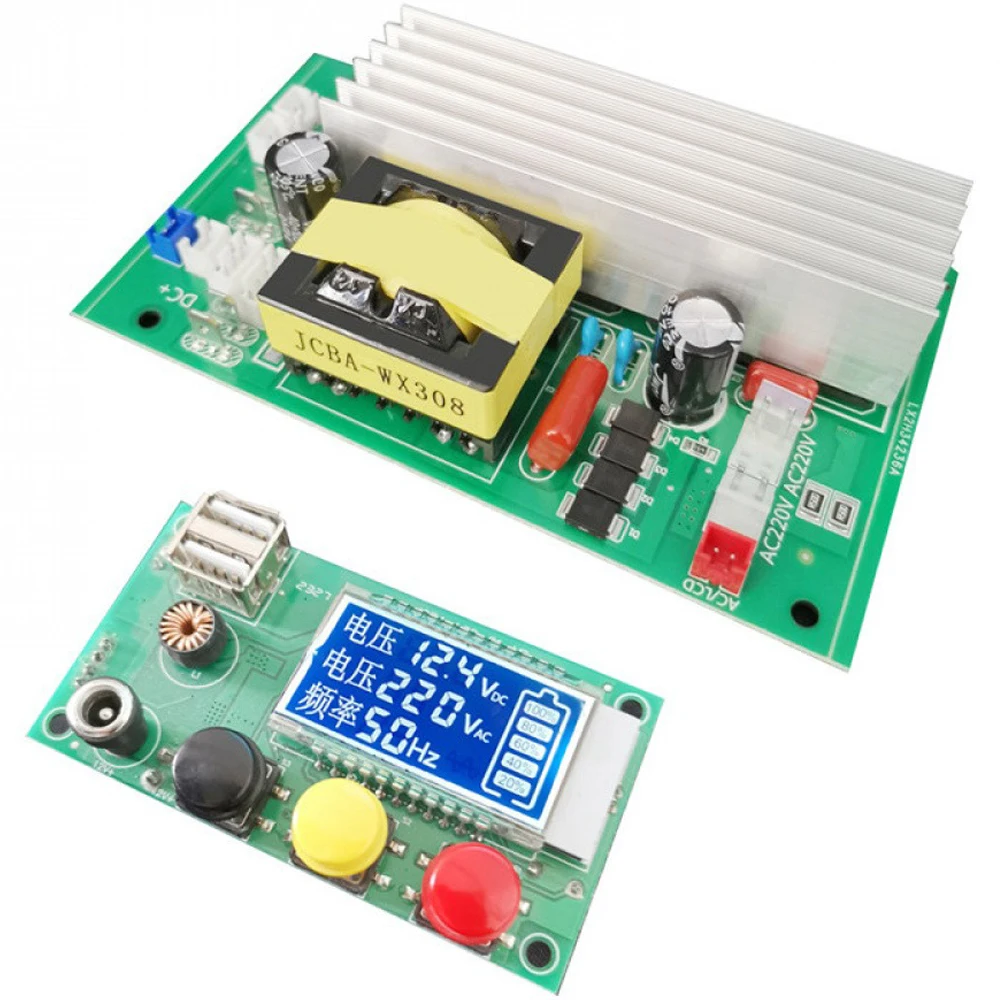 

Инверторная плата 300 Вт, 50 Гц, DC 8.5-15В в AC 224В, DC-AC 227Вт/340Вт, модифицированный синусоидальный инверторный модуль с/без LED-дисплея