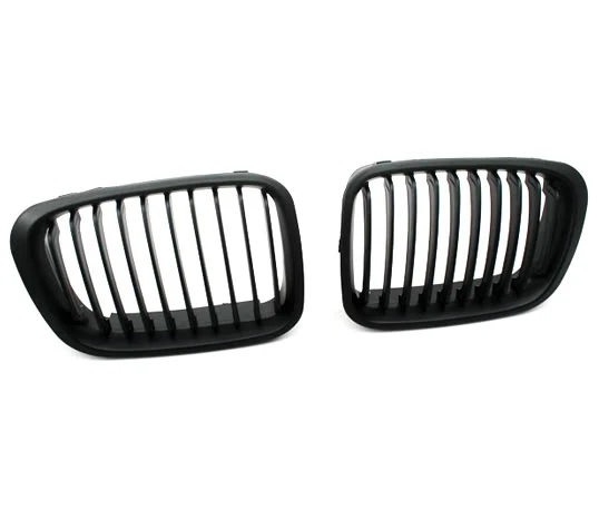 One Pair of 2 Pieces Euro Style Matte Black Front Grille for E46 99-01 pre-facelift 4DR 3 Series