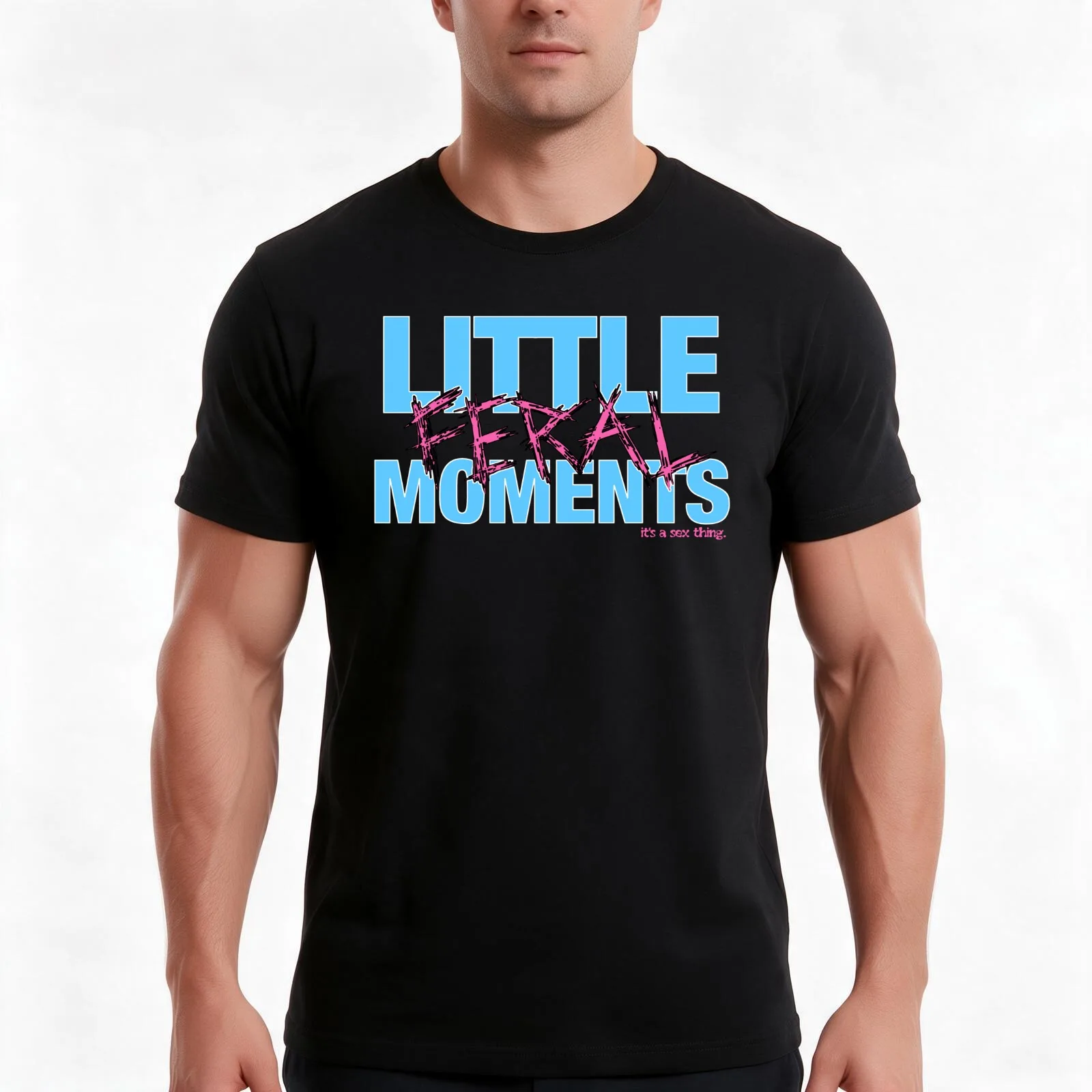 Little Feral Moments T-Shirt, Summer Casual Cotton Tee, Oversized Streetwear Tops, Vintage Graphic Print, Loose Fit Short Sleeve