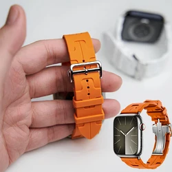 Silicone Band For Apple Watch 10 11 46mm Kilim Single Tour Strap For Apple Watch 44/42/45/49mm Watchband Bracelet Accessories